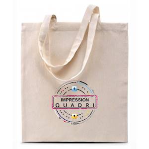 Impression (maxi 20x20cm) sur sac shopping Natural 36cmx42cm anses courtes KIMOOD KI0223